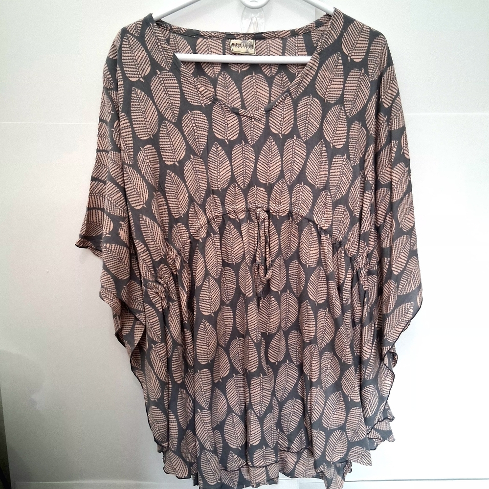 NaPua collection Patterned Beach Top With Adjustable Waist String Size S & M
